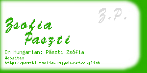 zsofia paszti business card